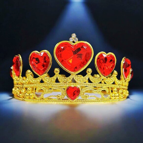 Love Crown, Queen of Heart Crown, Red Heart Crown, Gold Crown, Valentine Crown main image 6
